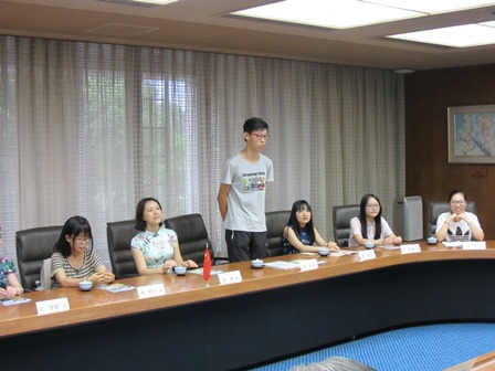 武漢市中南民族大学短期日本語研修生の学生代表挨拶
