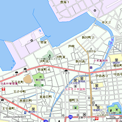 浜町・芦崎・新川地区案内地図の画像