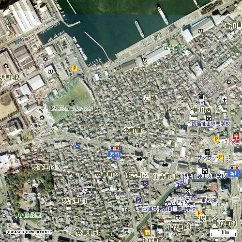 浜町・芦崎・新川地区航空写真の画像