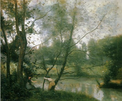 ジャン＝バティスト＝カミーユ・コロー「サン＝ニコラ＝レ＝ザラスの川辺」の画像