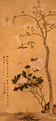 田能村竹田「四季花鳥図（春）」の写真