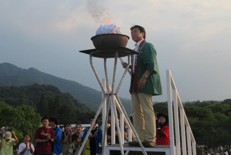 第25回ななせの火群まつり(祭火点火式)の様子