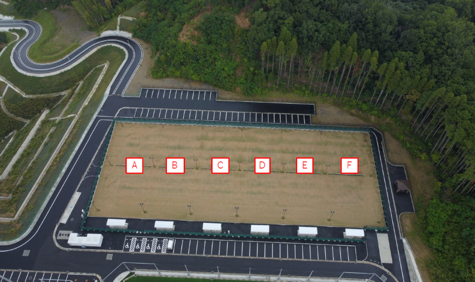 南部スポーツ交流ひろばテニスコートの俯瞰図