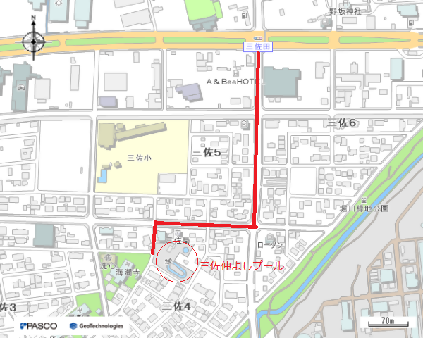 三佐仲よしプール案内図