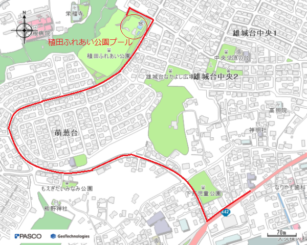 稙田ふれあい公園プール案内図