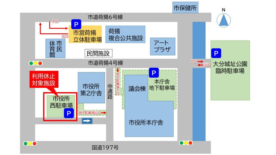 駐車場位置図(休止対象施設)