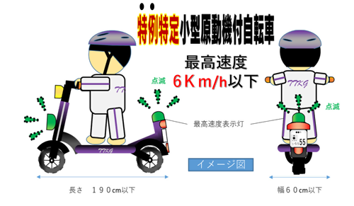 特例特定小型原動機付自転車のイメージ