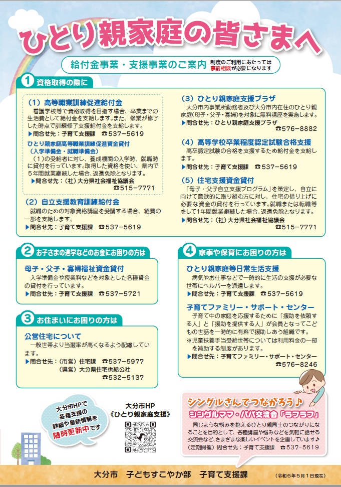 ひとり親家庭支援パンフレット画像