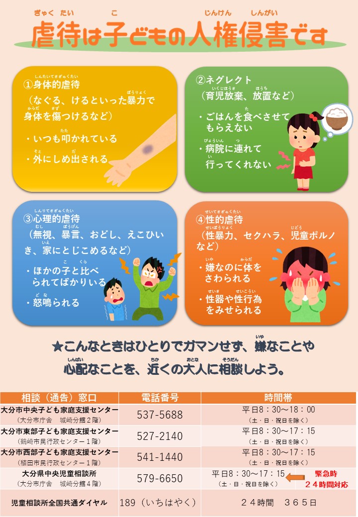 児童虐待防止啓発チラシ（子ども向け）チラシ