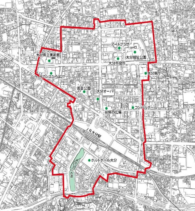 第4期大分市中心市街地活性化基本計画 区域図