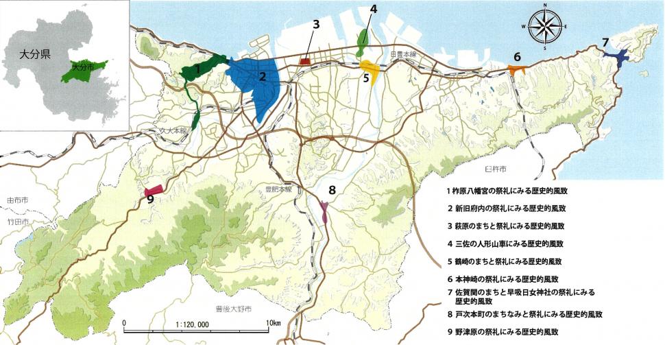 歴史的風致市内位置図