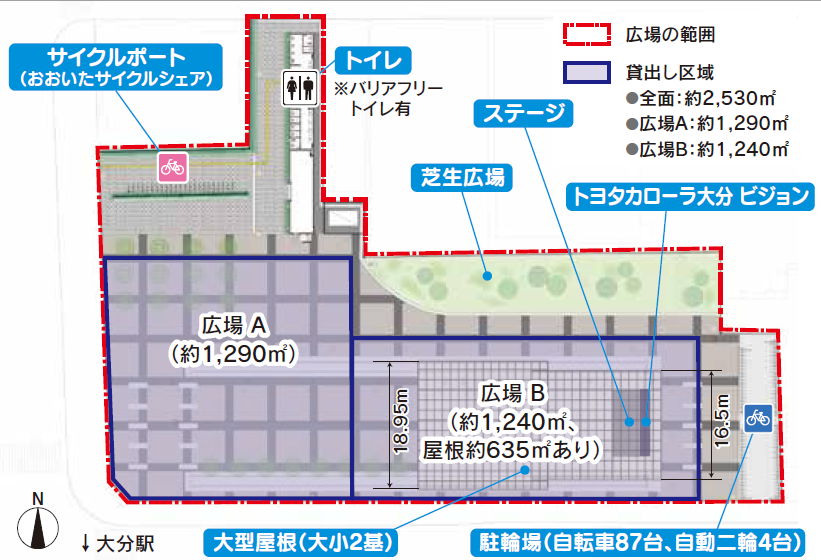 祝祭の広場貸出範囲図