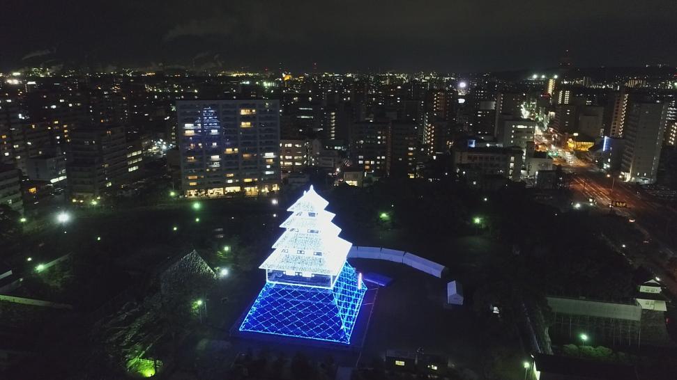 城址公園イルミドローン撮影2