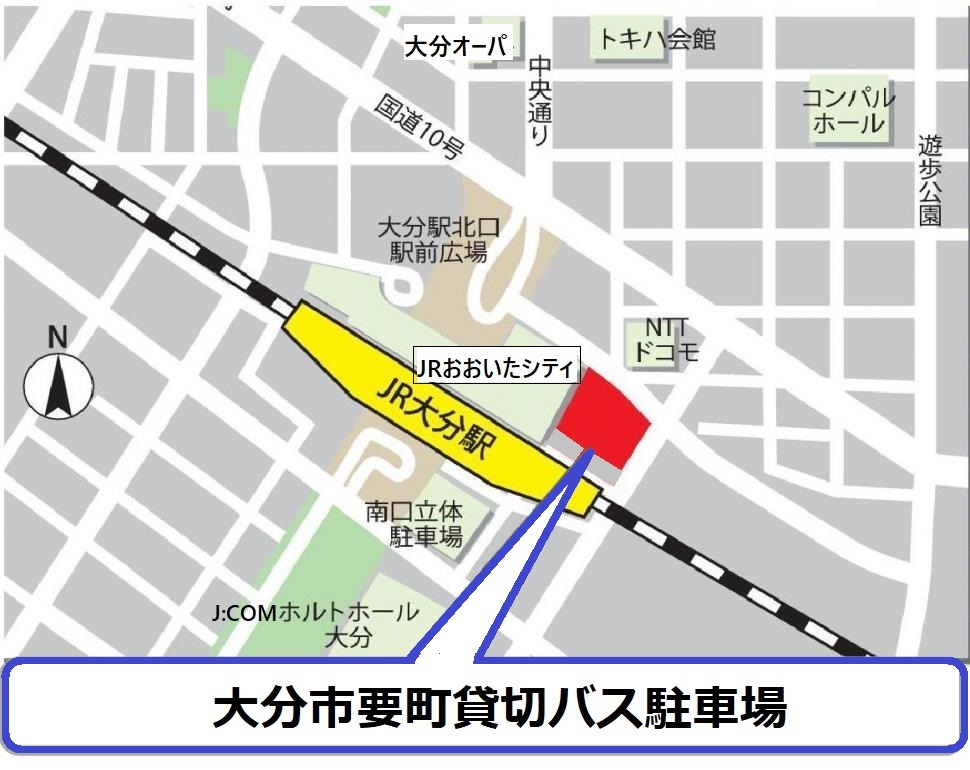 要町貸切バス駐車場位置図