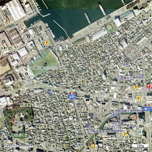 浜町・芦崎・新川地区航空写真の画像