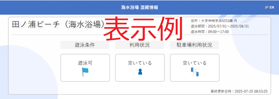 混雑状況表示例
