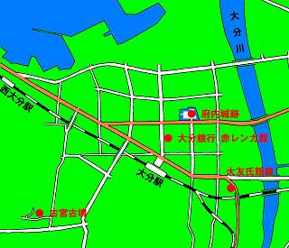 大分市中央地区地図の画像