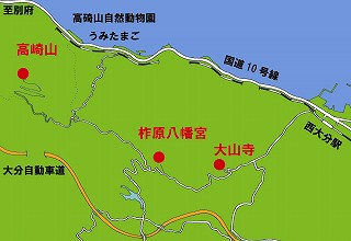 高崎山周辺の地図の画像