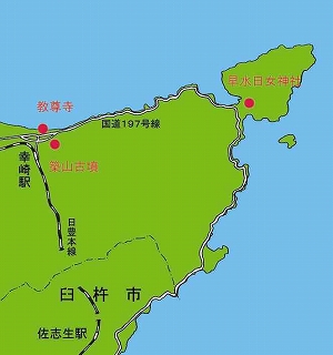 佐賀関の地図の画像
