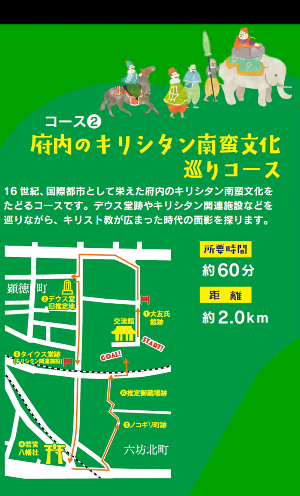 府内のキリシタン南蛮文化巡りコース