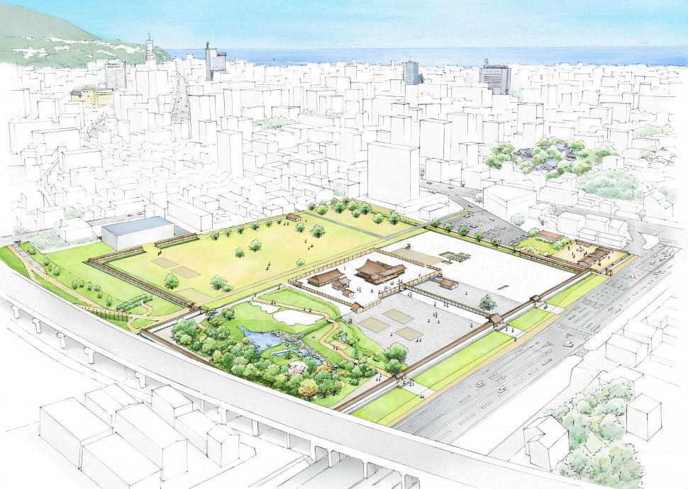 大友氏館跡歴史公園整備イメージ図