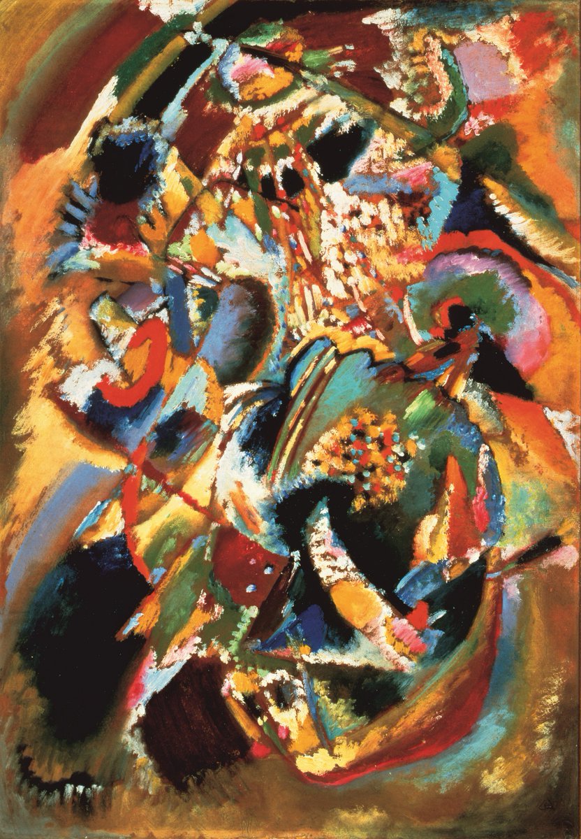 ヴァシリー・カンディンスキー《「E.R.キャンベルのための壁画No.4」の習作（カーニバル・冬）》1914年