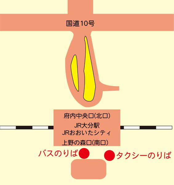 大分駅バス・タクシー乗り場案内図