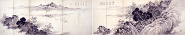 幸松春浦「江南晩秋図屏風」の写真