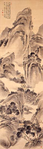 平野五岳「春山渓閣図」の写真